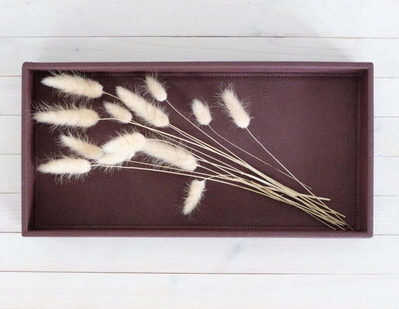 Tarjotin viininpunainen tekonahka