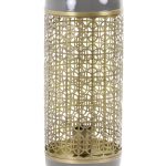 Harmaan ja kullan varinen poytalamppu LIGHT & LIVING ROHIT.