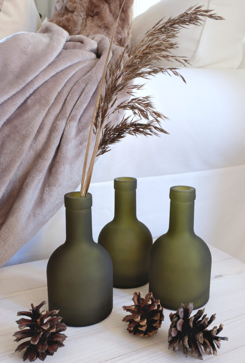 Pullo kynttilänjalka vihreä lasia pitkälle kynttilälle