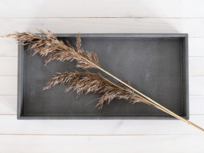 Tarjotin tekonahka harmaa