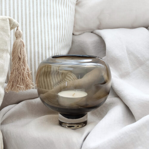 Kynttilälyhty ruskea lasia