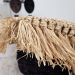 Boho kori meriheinä musta vaaleanruskea