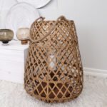 Iso kynttilälyhty bambu ruskea