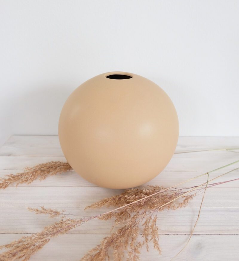 Maljakko pallo keraaminen mattapintainen beige