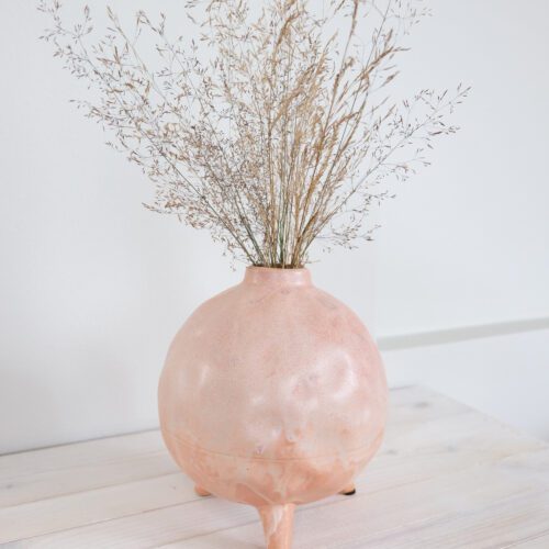 Maljakko pyöreä lohenpunainen