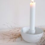 Kynttilänjalka valkoinen pitkälle kynttilälle