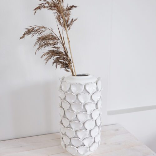 Maljakko valkoinen koristepinta