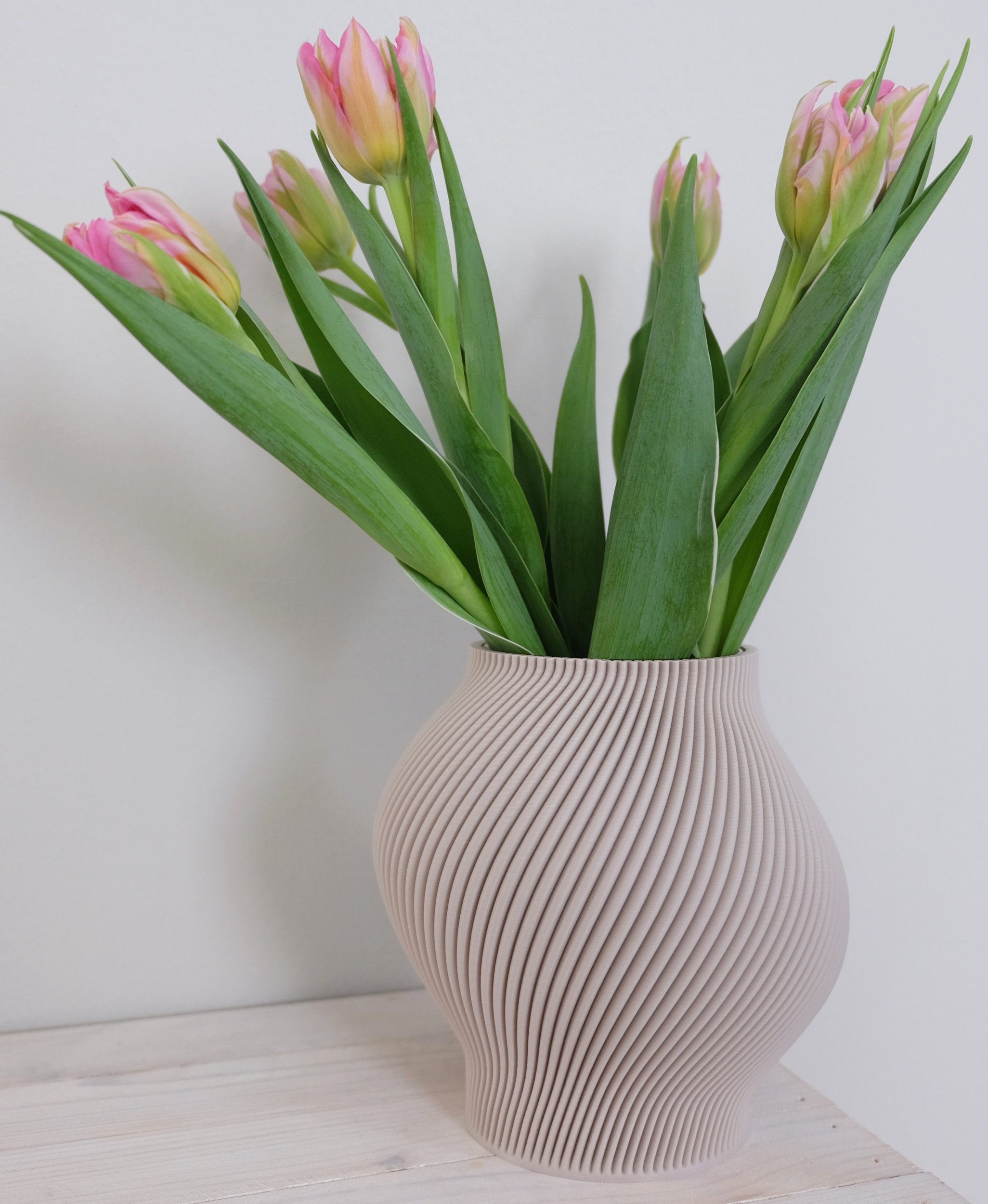 Maljakko beige 3D-tulostettu