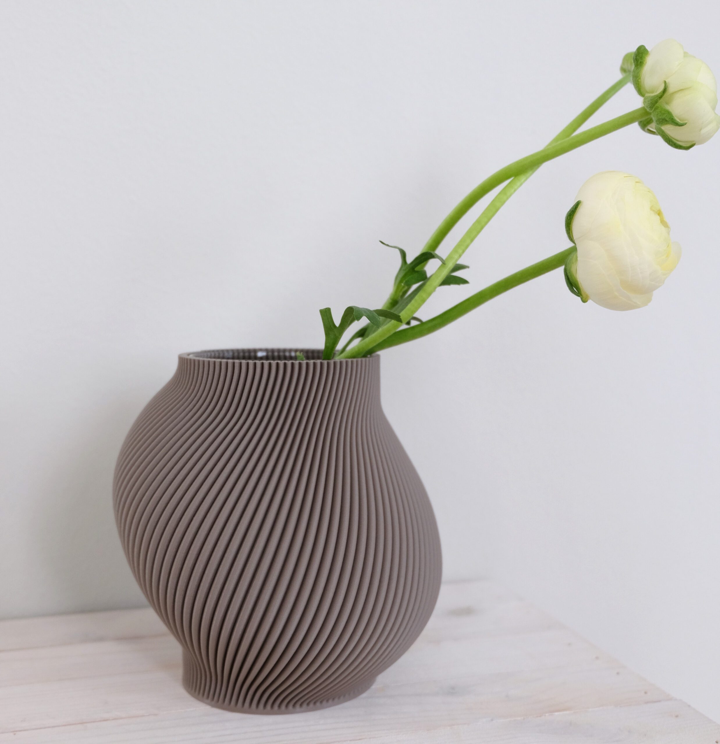 Maljakko taupe ruskea 3D-tulostettu