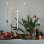 3-osainen kultainen kynttilänjalka