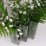 Kapea 3-osioinen lasimaljakko harmaa