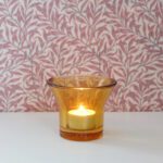 Ruskea kynttilänjalka lasia lämpökynttilälle