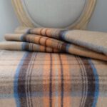 Torkkupeitto ruudullinen tartan oranssi villaa