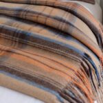 Torkkupeitto ruudullinen tartan oranssi villaa